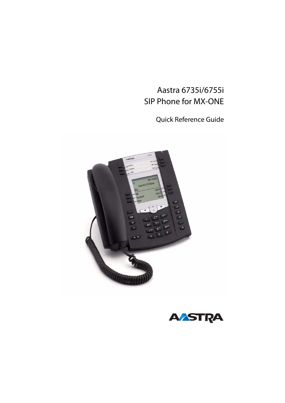AASTRA 6755i for MX-ONE Quick Reference Guide EN User Manual | 18 pages