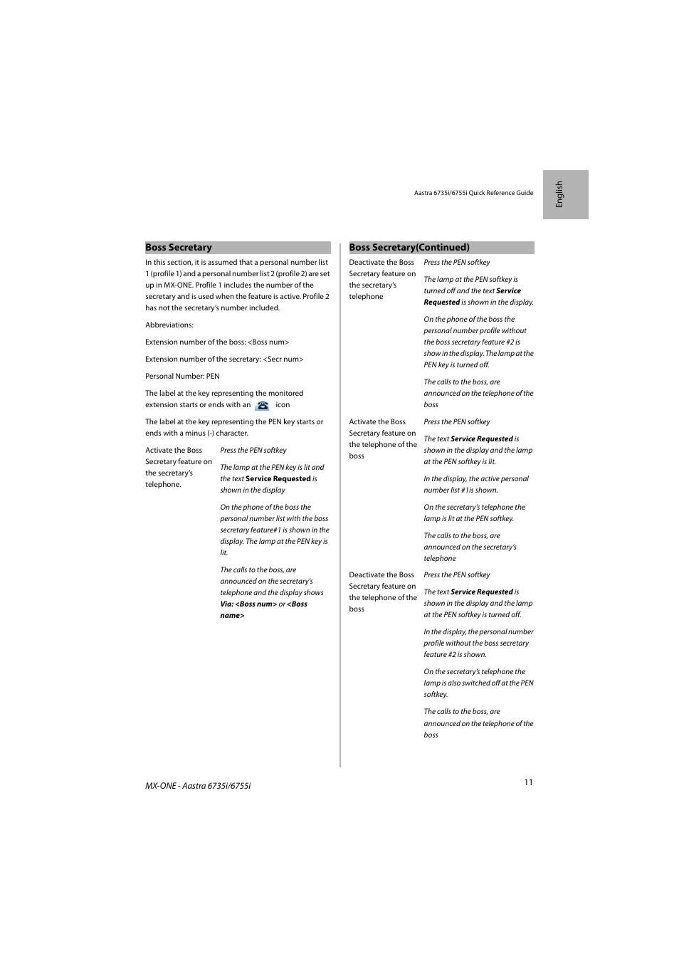 AASTRA 6755i for MX-ONE Quick Reference Guide EN User Manual | Page 11 / 18