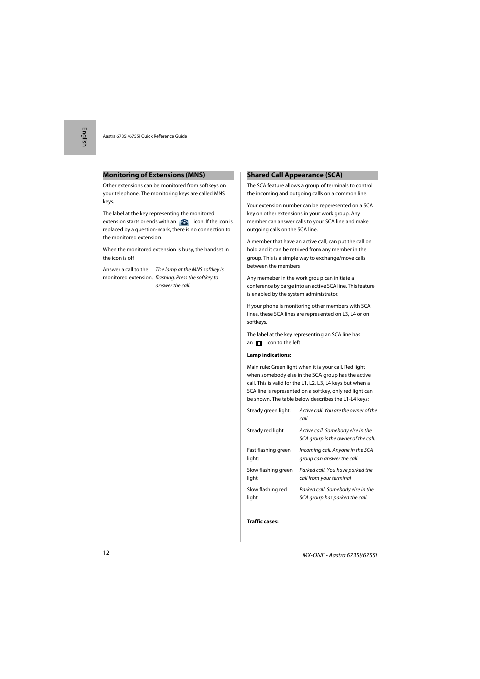 AASTRA 6755i for MX-ONE Quick Reference Guide EN User Manual | Page 12 / 18