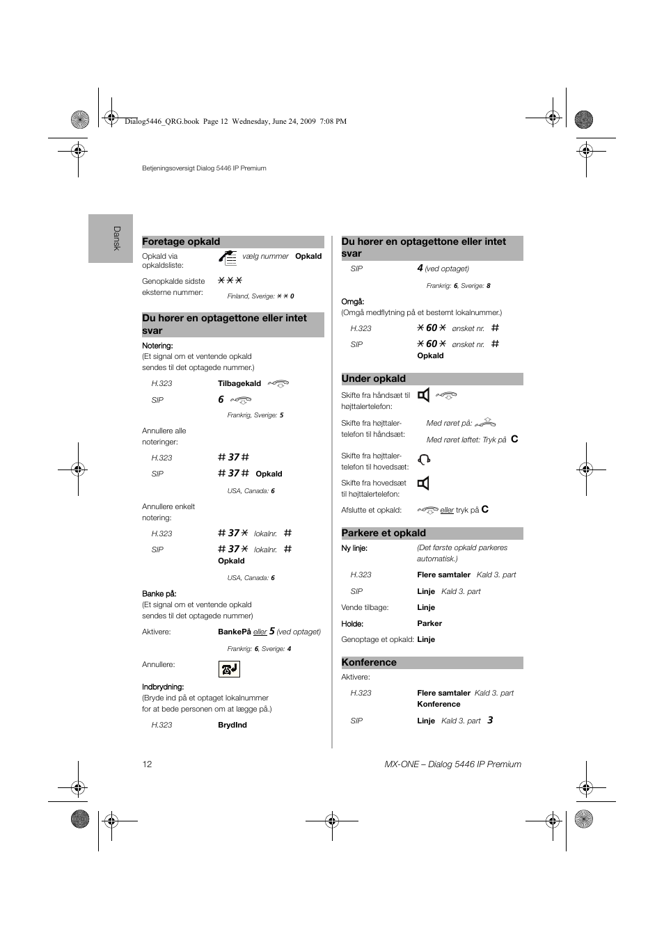 AASTRA 7446ip (5446ip) for MX-ONE Quick Reference Guide User Manual | Page 12 / 80