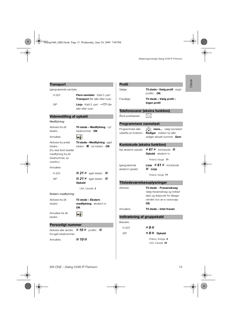 AASTRA 7446ip (5446ip) for MX-ONE Quick Reference Guide User Manual | Page 13 / 80