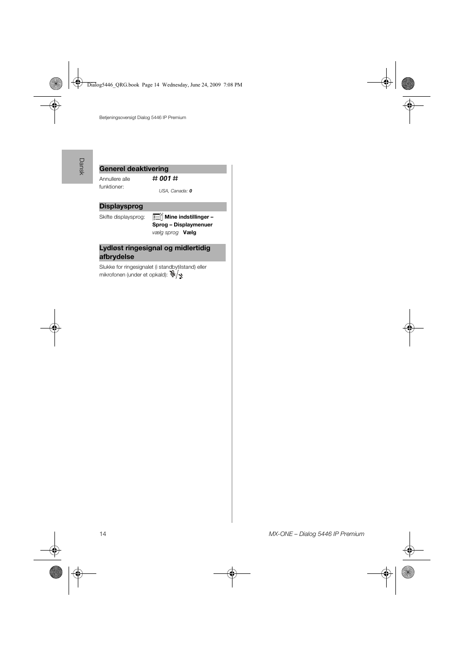 AASTRA 7446ip (5446ip) for MX-ONE Quick Reference Guide User Manual | Page 14 / 80