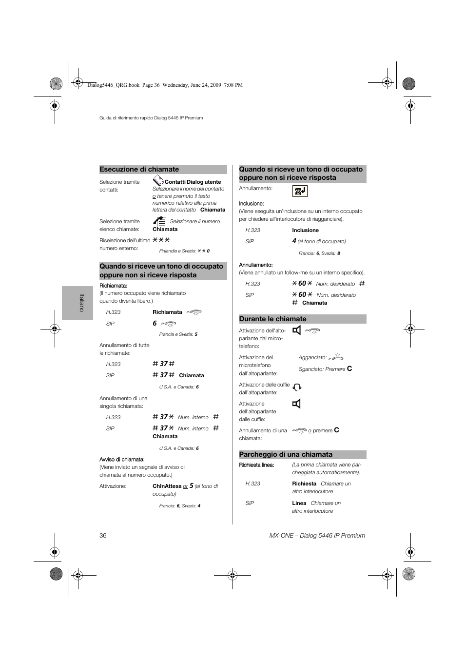 AASTRA 7446ip (5446ip) for MX-ONE Quick Reference Guide User Manual | Page 36 / 80