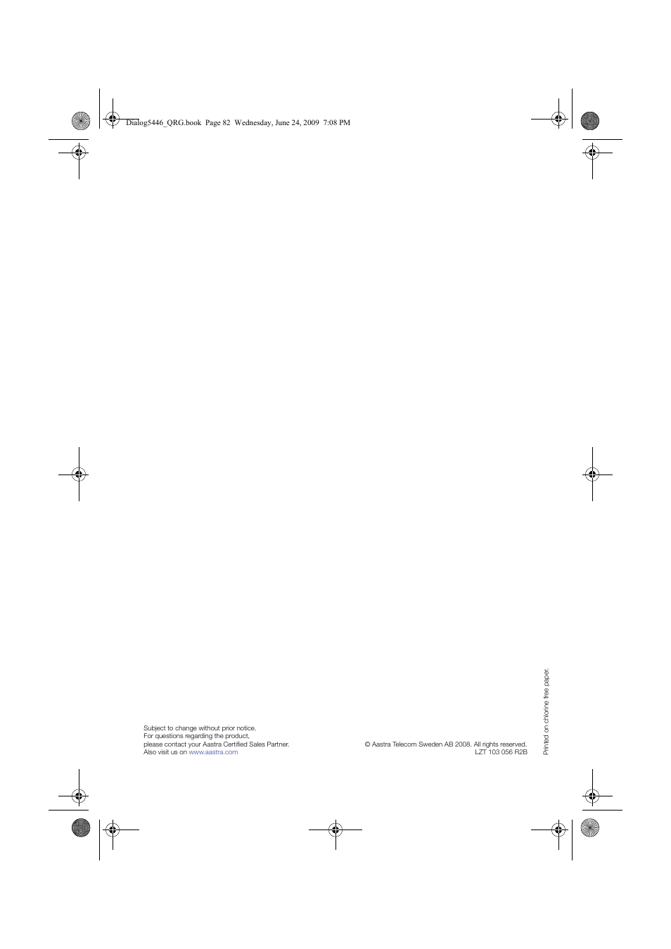 AASTRA 7446ip (5446ip) for MX-ONE Quick Reference Guide User Manual | Page 80 / 80