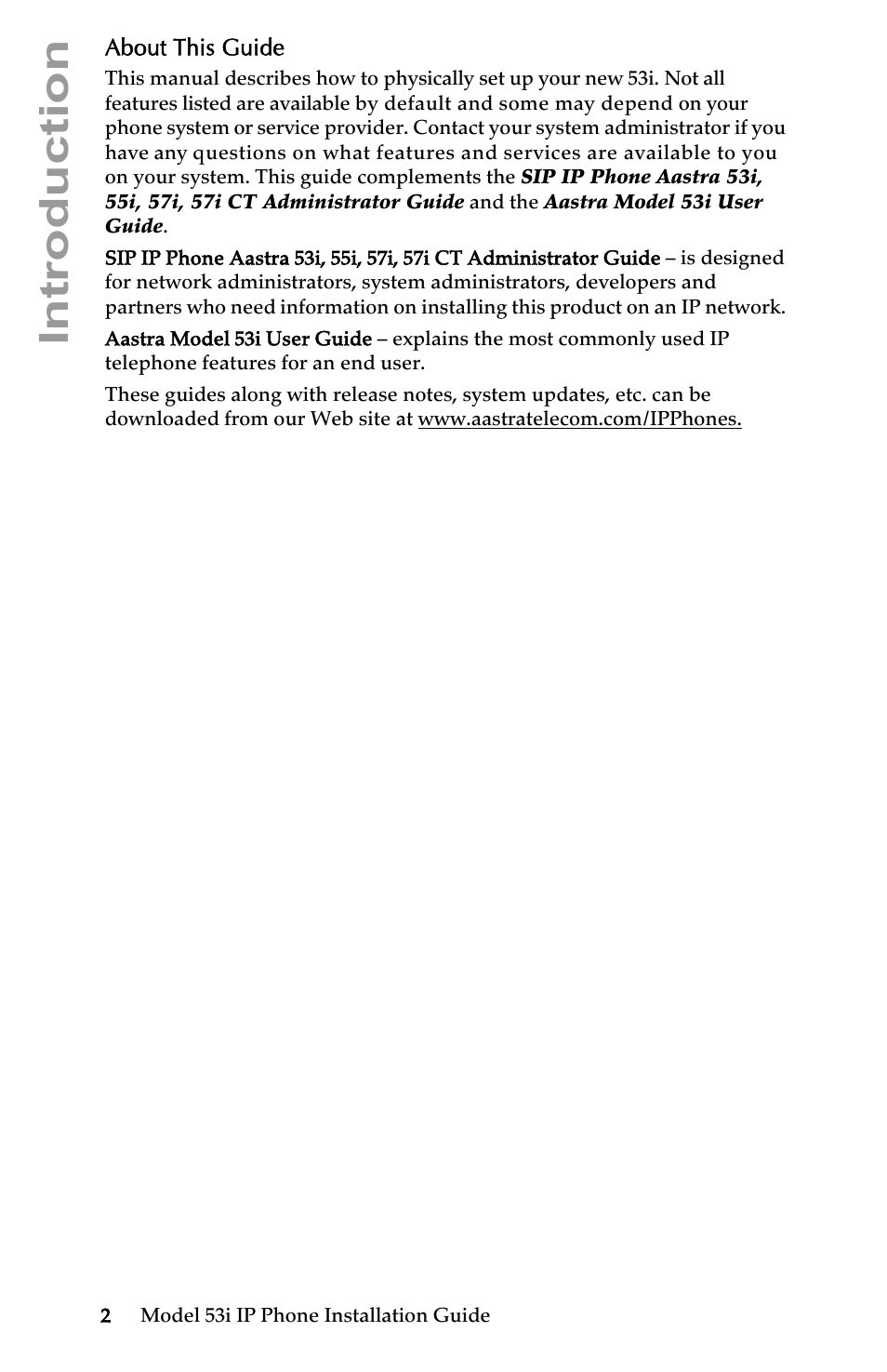 About this guide, Introduction | AASTRA 6753i Installation Guide EN User Manual | Page 8 / 42