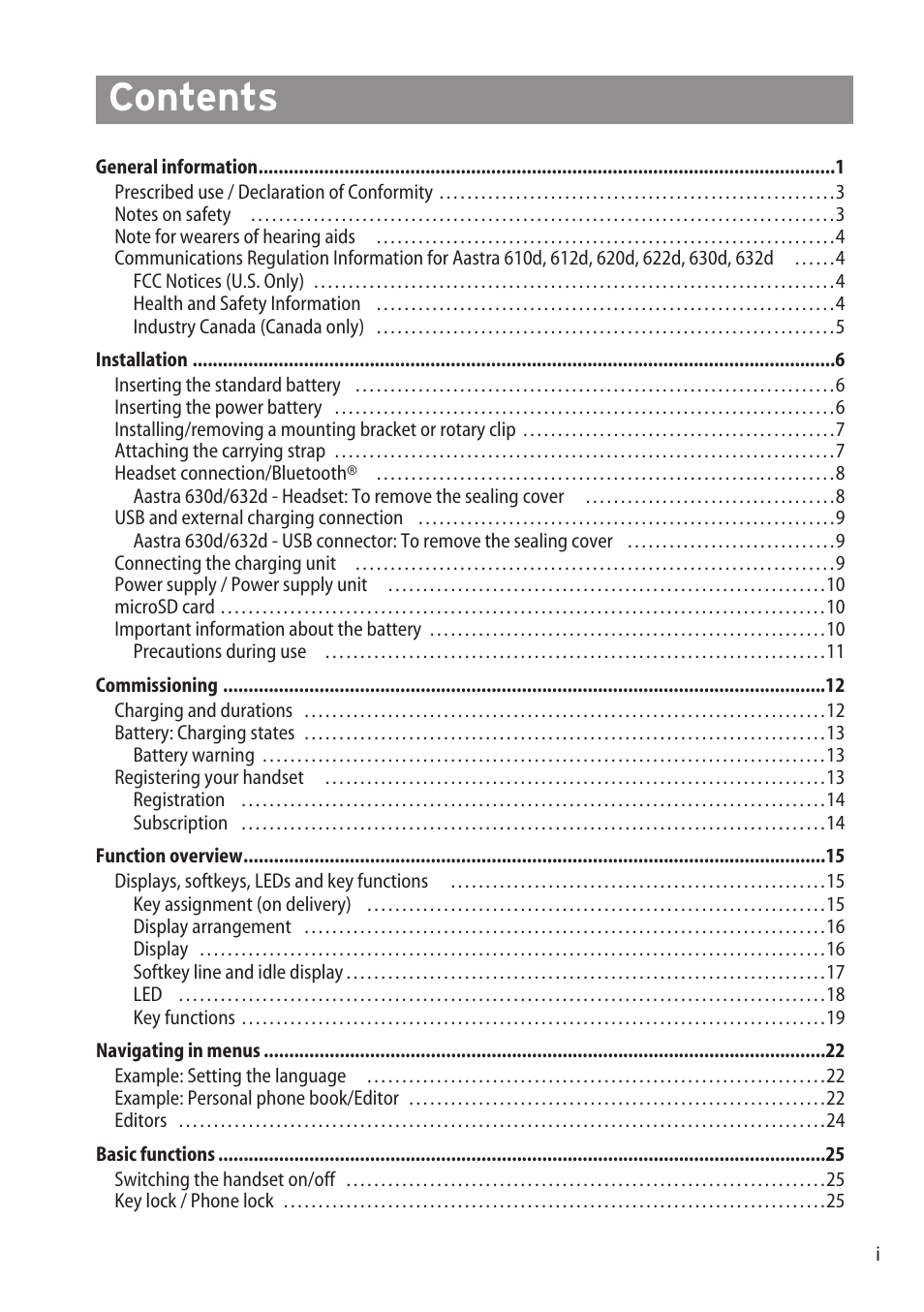 AASTRA 600c_d for OpenCom 1000 User Guide EN User Manual | Page 3 / 132