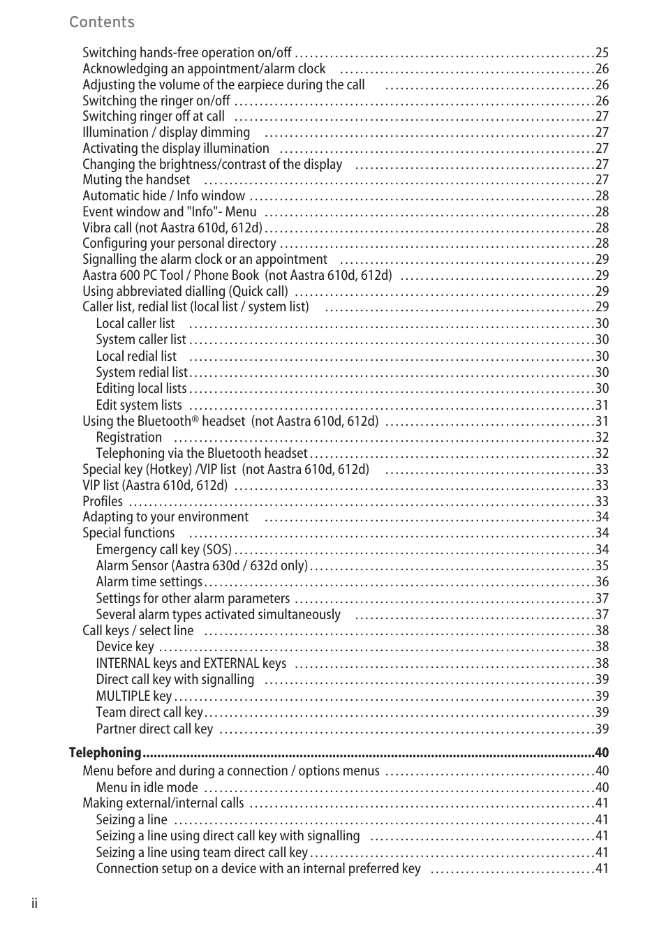 AASTRA 600c_d for OpenCom 1000 User Guide EN User Manual | Page 4 / 132