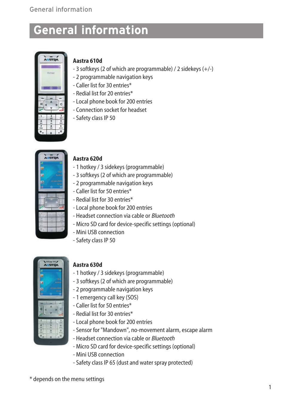 General information | AASTRA 600c_d for OpenCom 1000 User Guide EN User Manual | Page 7 / 132