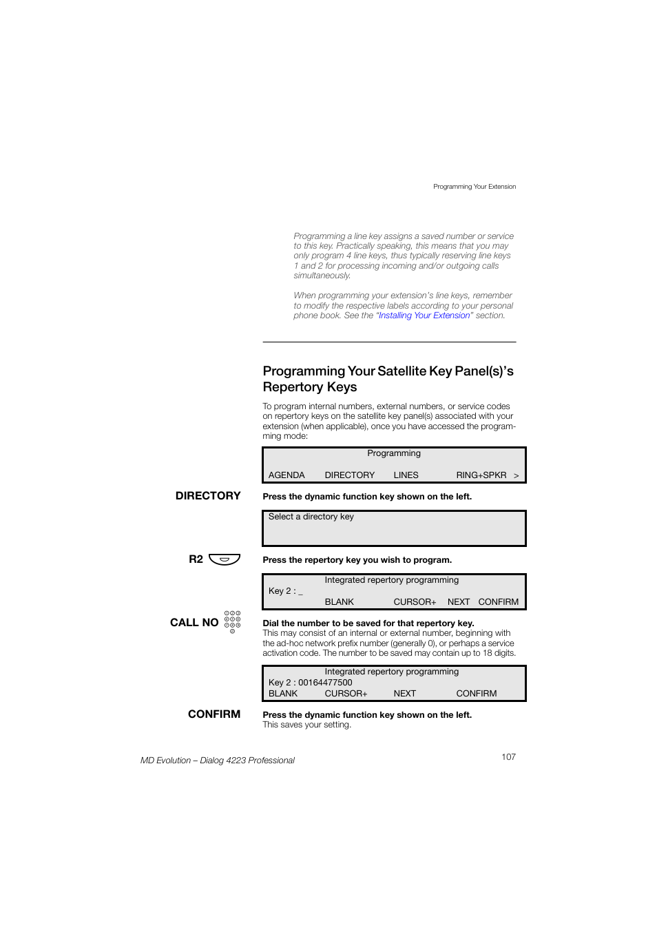 AASTRA 4223 Professional for MD Evolution User Guide User Manual | Page 107 / 165