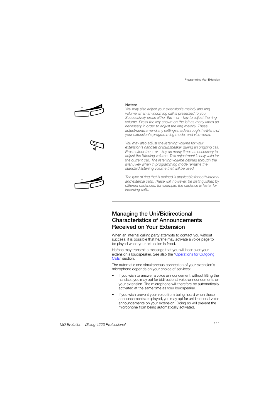 AASTRA 4223 Professional for MD Evolution User Guide User Manual | Page 111 / 165