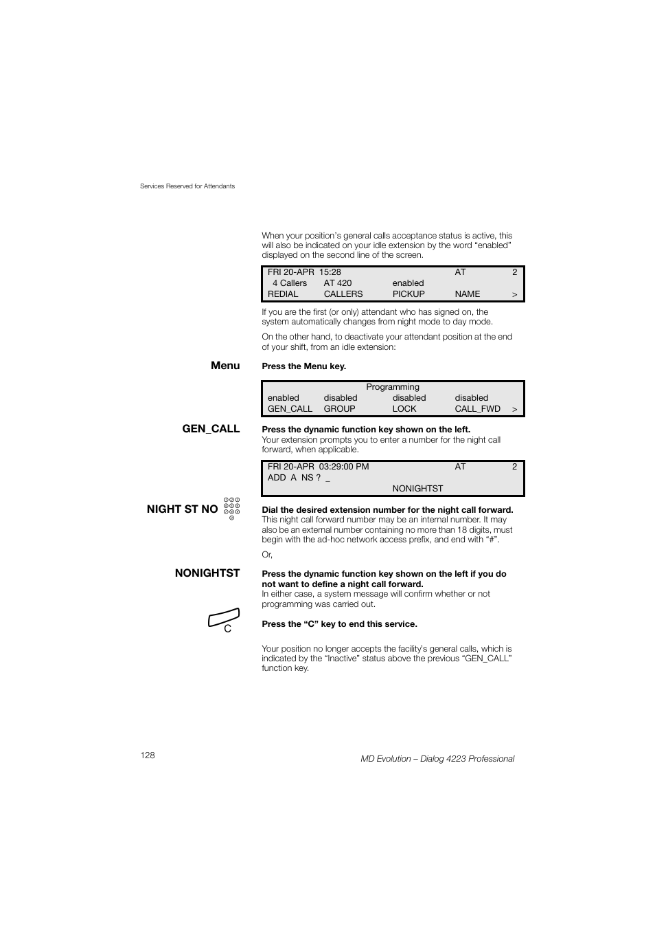 AASTRA 4223 Professional for MD Evolution User Guide User Manual | Page 128 / 165