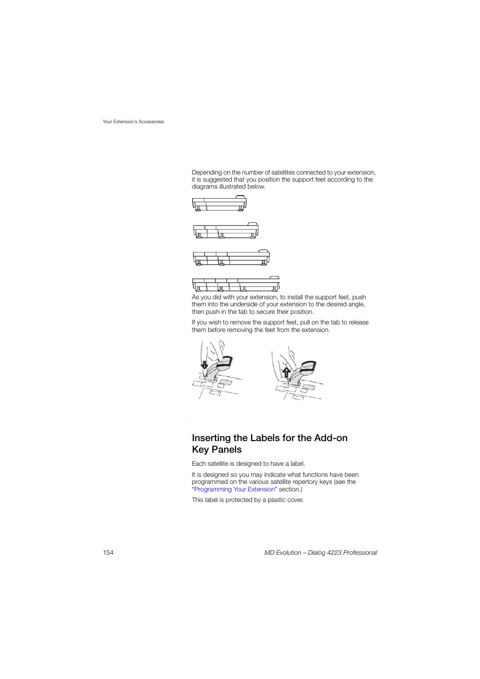 Inserting the labels for the add-on key panels | AASTRA 4223 Professional for MD Evolution User Guide User Manual | Page 153 / 165