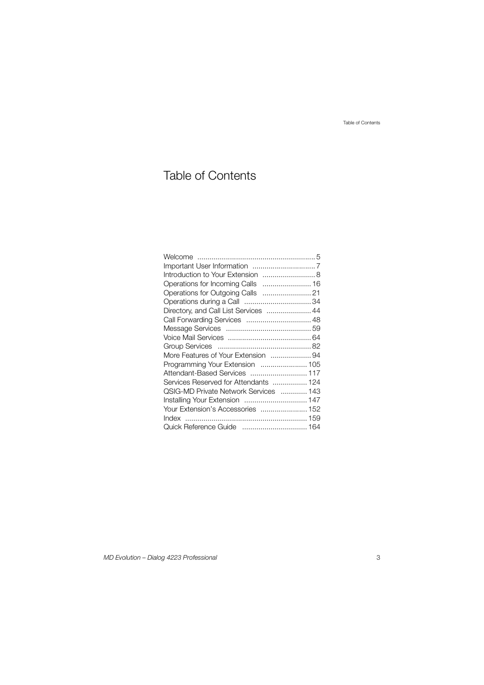 AASTRA 4223 Professional for MD Evolution User Guide User Manual | Page 3 / 165