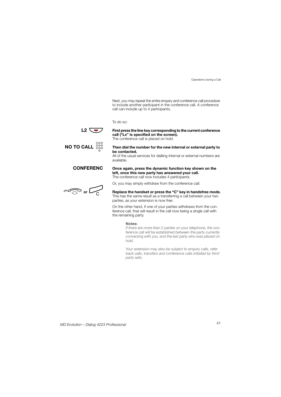 AASTRA 4223 Professional for MD Evolution User Guide User Manual | Page 41 / 165