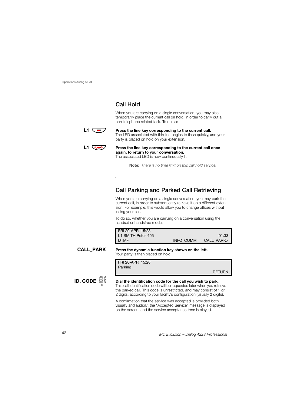 AASTRA 4223 Professional for MD Evolution User Guide User Manual | Page 42 / 165