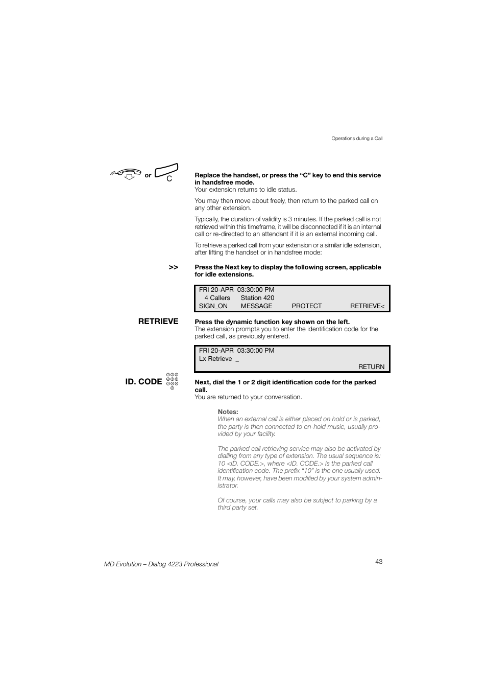 AASTRA 4223 Professional for MD Evolution User Guide User Manual | Page 43 / 165