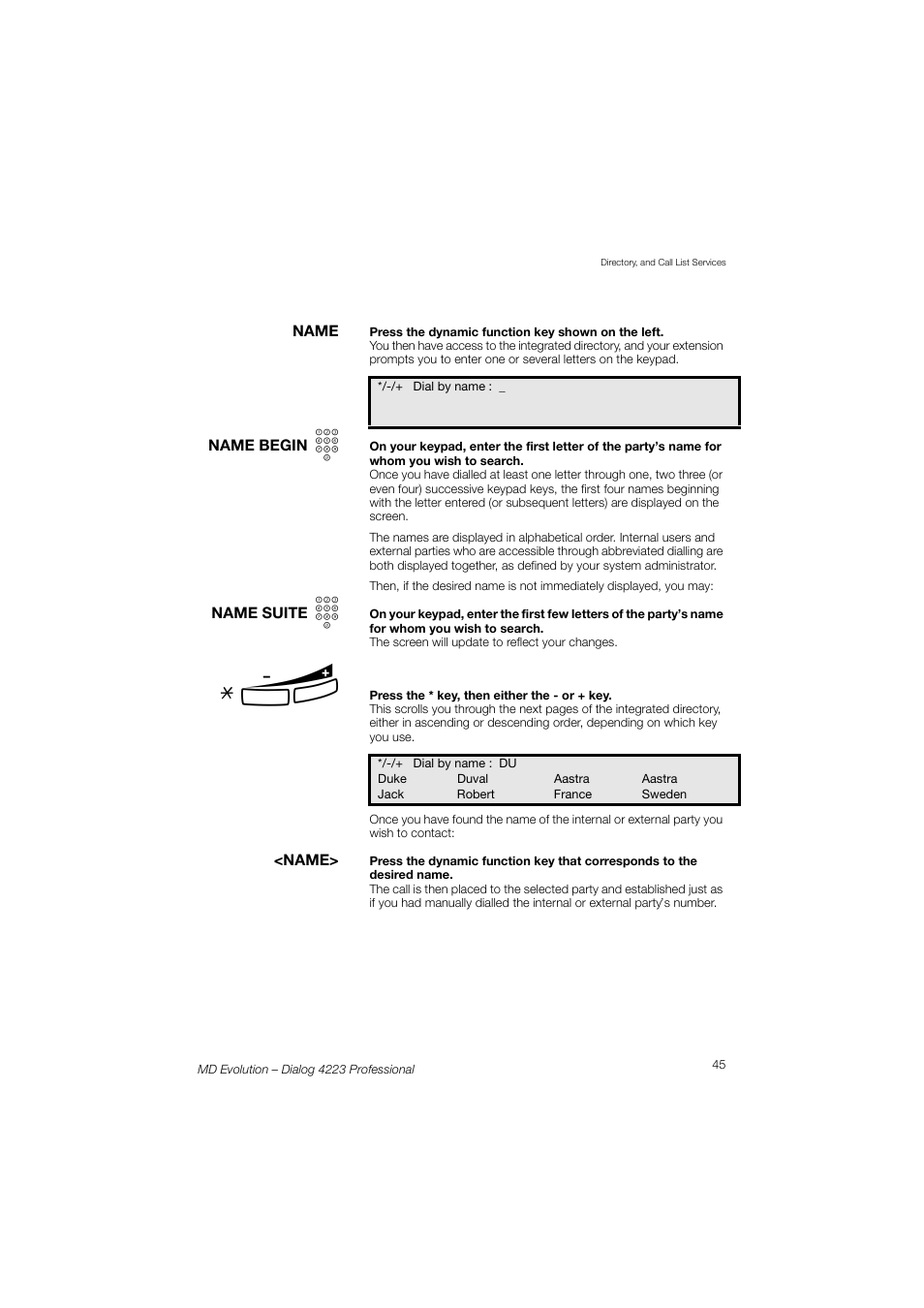 AASTRA 4223 Professional for MD Evolution User Guide User Manual | Page 45 / 165