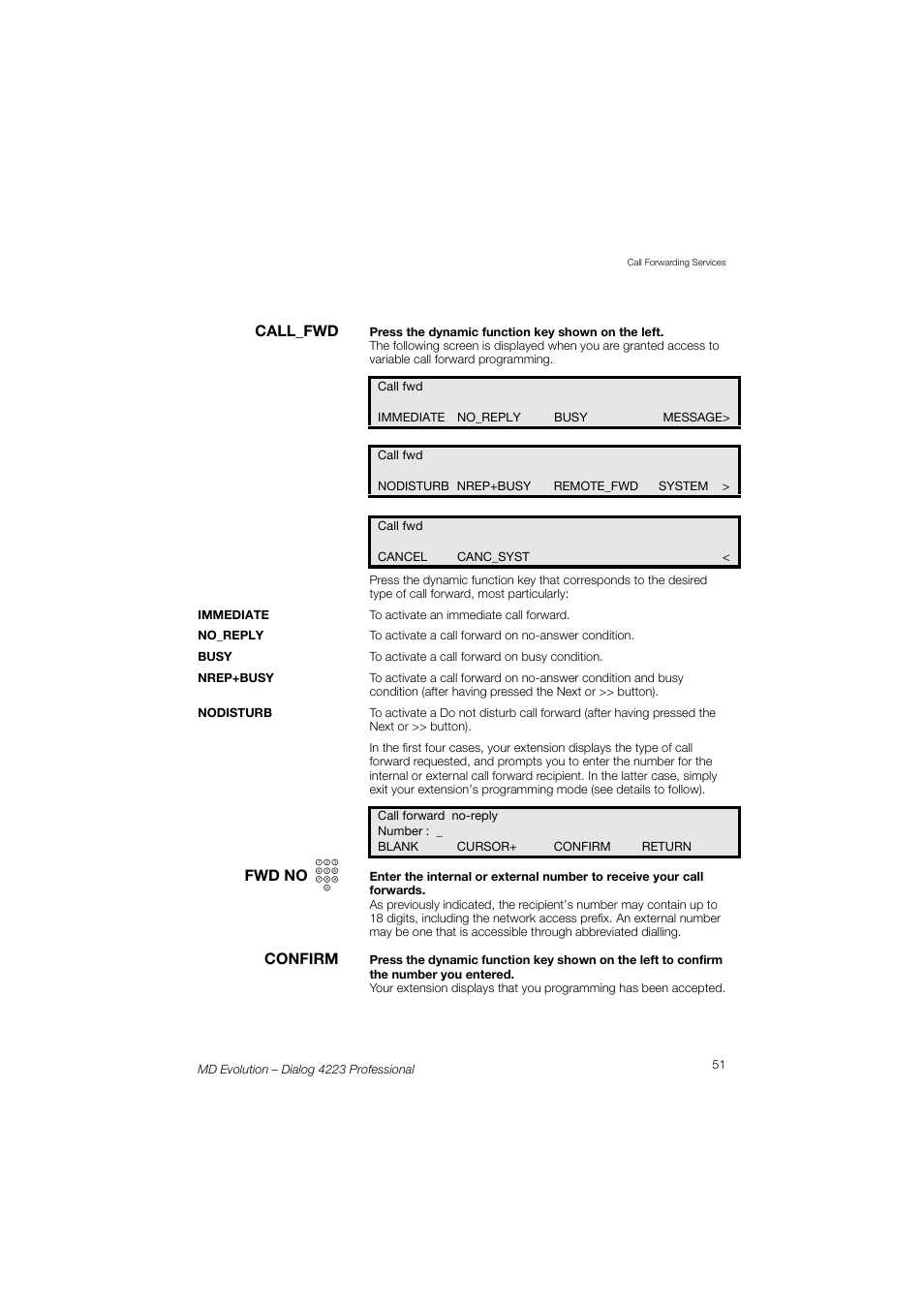 AASTRA 4223 Professional for MD Evolution User Guide User Manual | Page 51 / 165