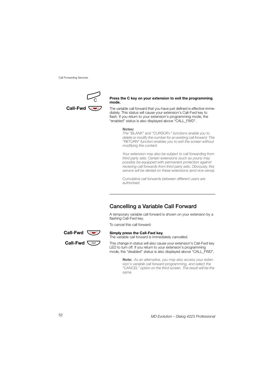 AASTRA 4223 Professional for MD Evolution User Guide User Manual | Page 52 / 165