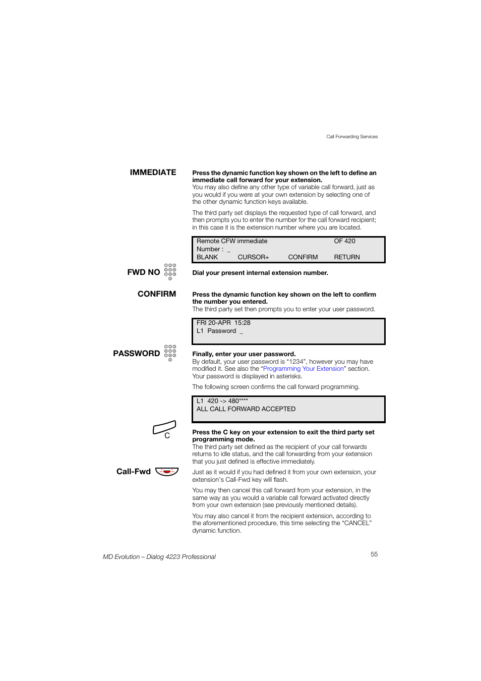 AASTRA 4223 Professional for MD Evolution User Guide User Manual | Page 55 / 165