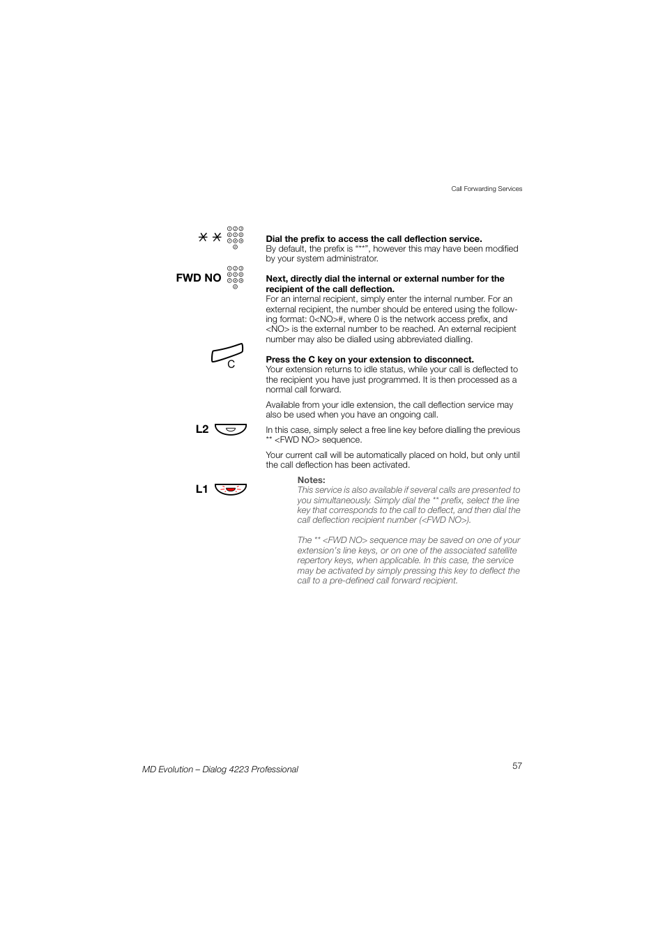 AASTRA 4223 Professional for MD Evolution User Guide User Manual | Page 57 / 165