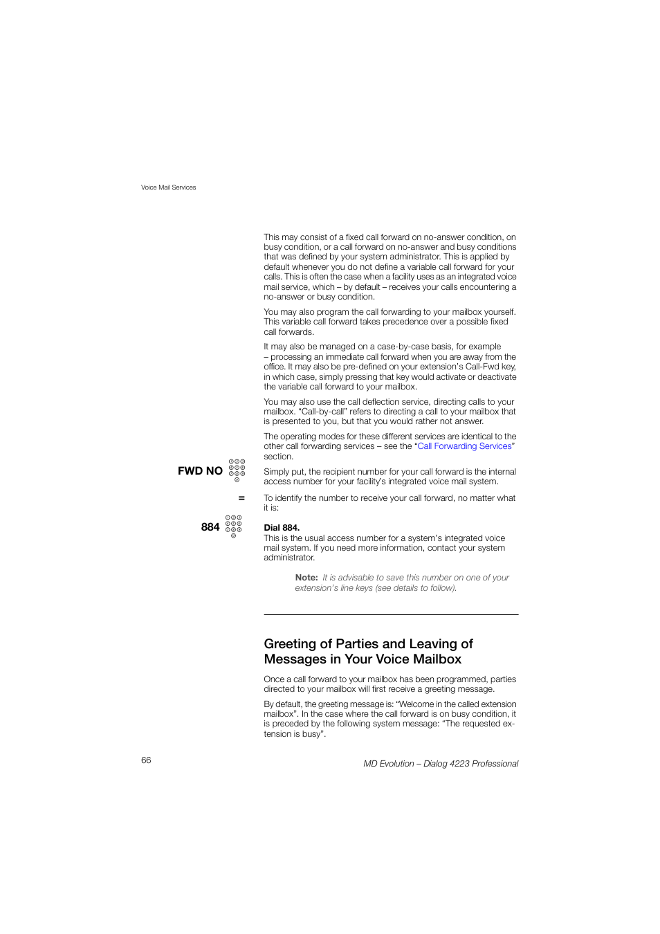 AASTRA 4223 Professional for MD Evolution User Guide User Manual | Page 66 / 165