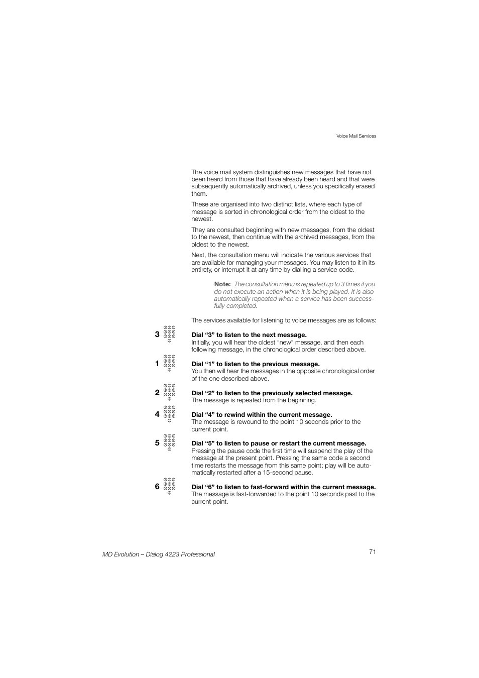 AASTRA 4223 Professional for MD Evolution User Guide User Manual | Page 71 / 165