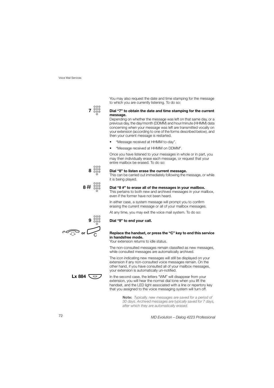 AASTRA 4223 Professional for MD Evolution User Guide User Manual | Page 72 / 165