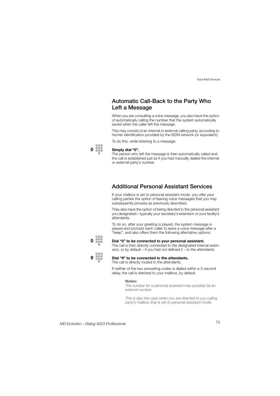 Additional personal assistant services | AASTRA 4223 Professional for MD Evolution User Guide User Manual | Page 73 / 165