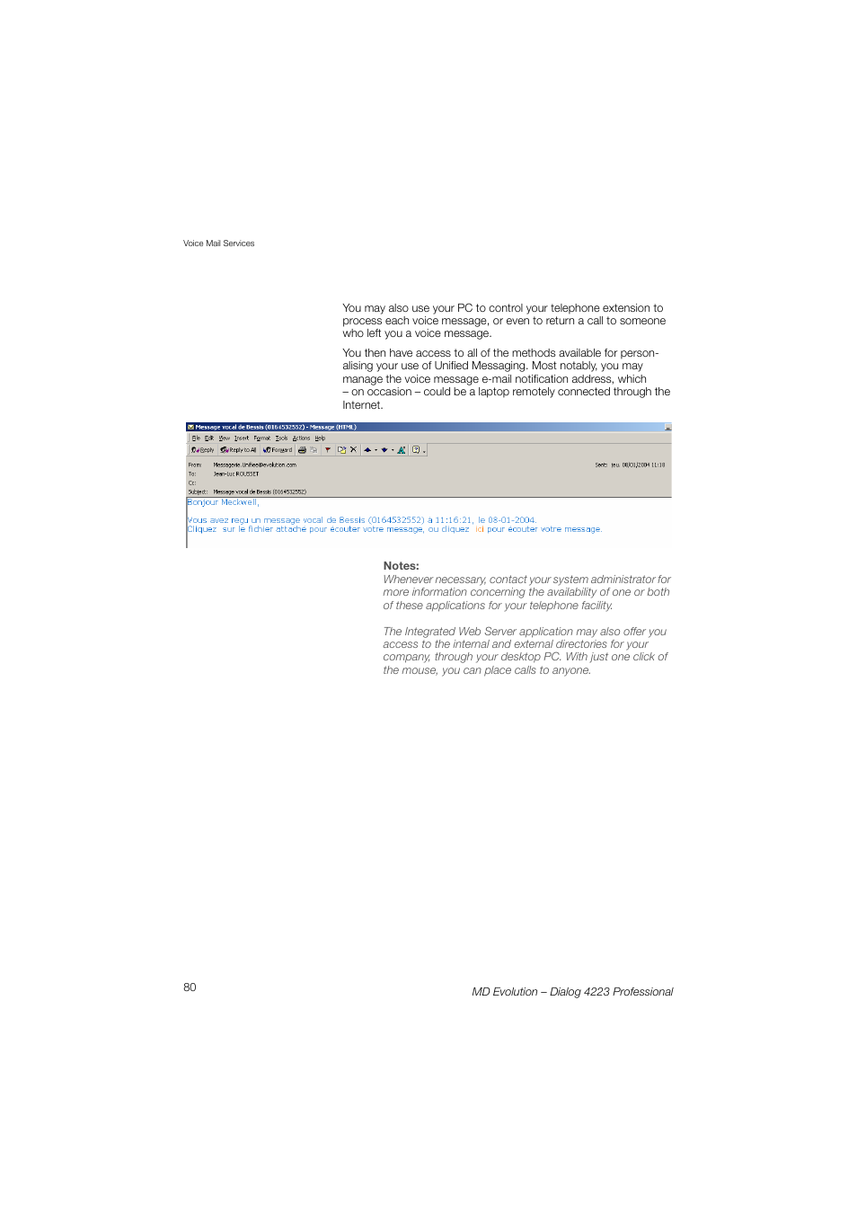AASTRA 4223 Professional for MD Evolution User Guide User Manual | Page 80 / 165
