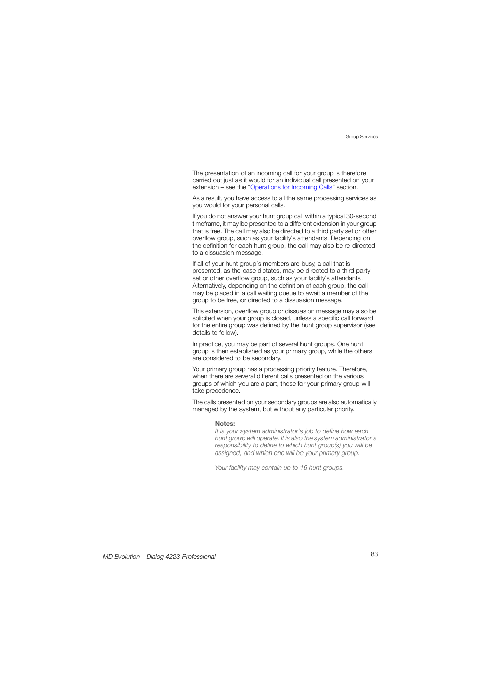 AASTRA 4223 Professional for MD Evolution User Guide User Manual | Page 83 / 165