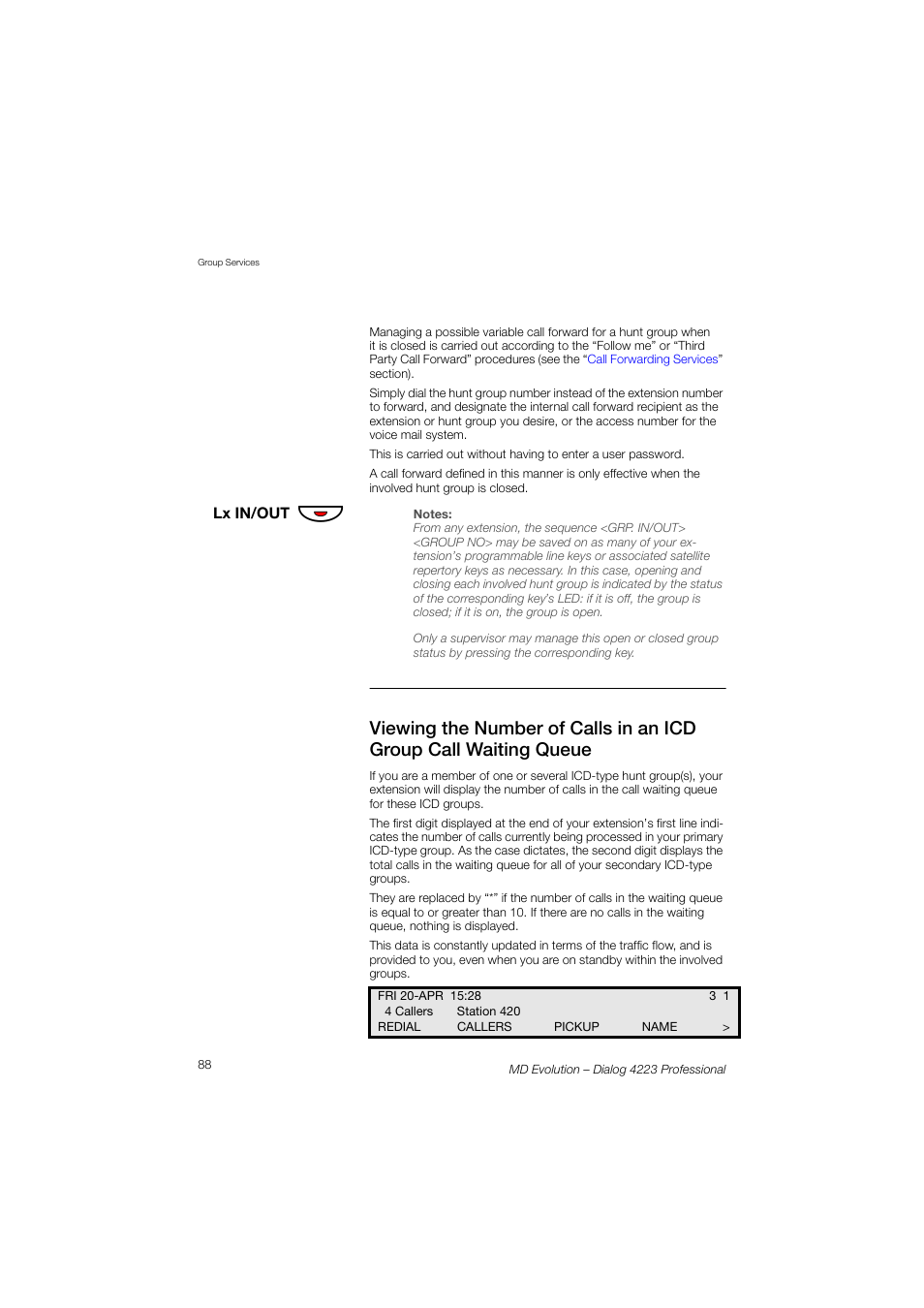 AASTRA 4223 Professional for MD Evolution User Guide User Manual | Page 88 / 165