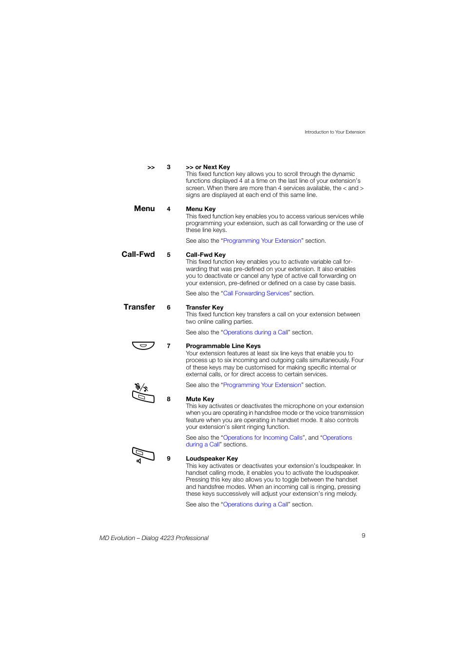 AASTRA 4223 Professional for MD Evolution User Guide User Manual | Page 9 / 165