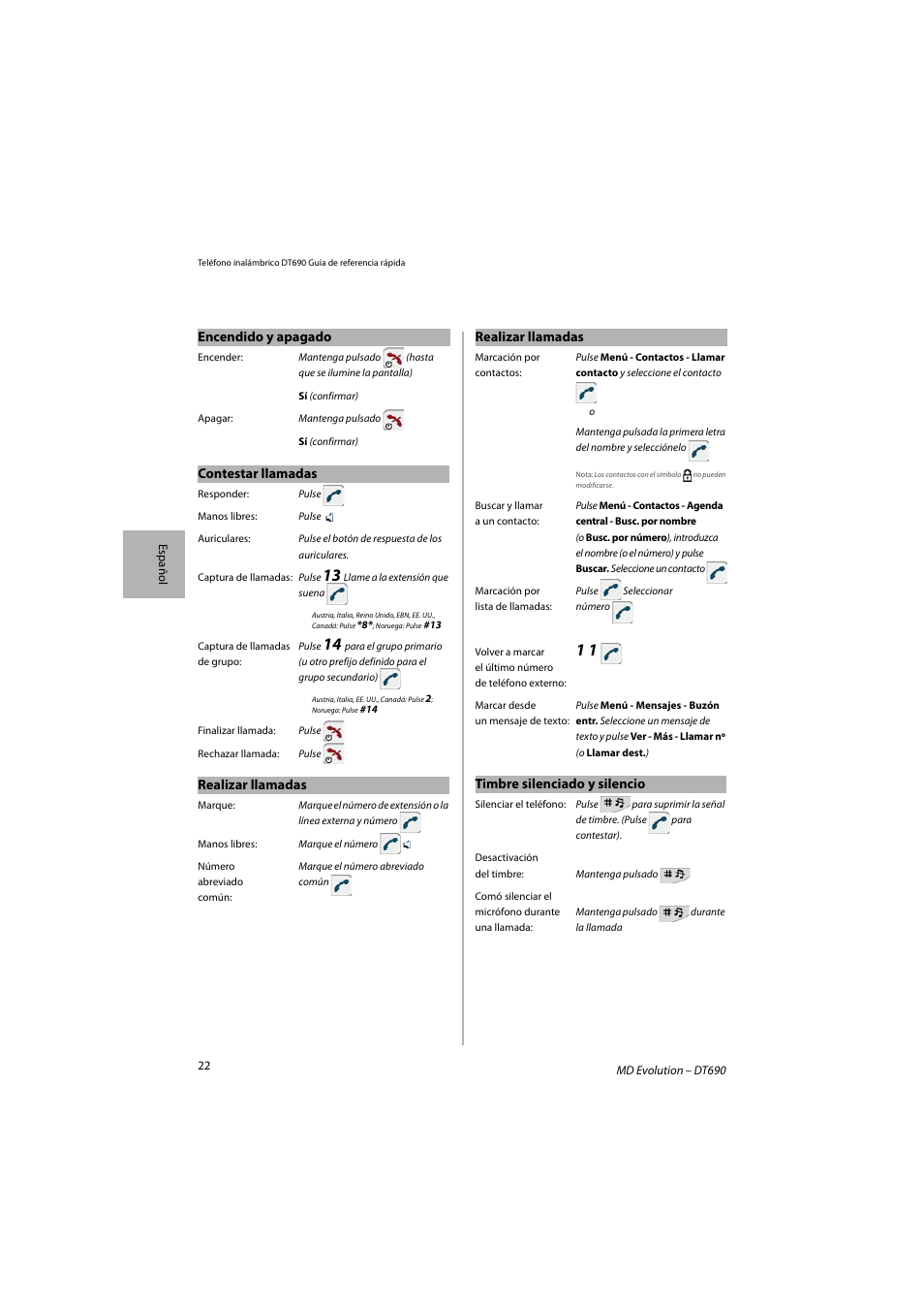 AASTRA DT690 for MD Evolution Quick Reference Guide User Manual | Page 22 / 80