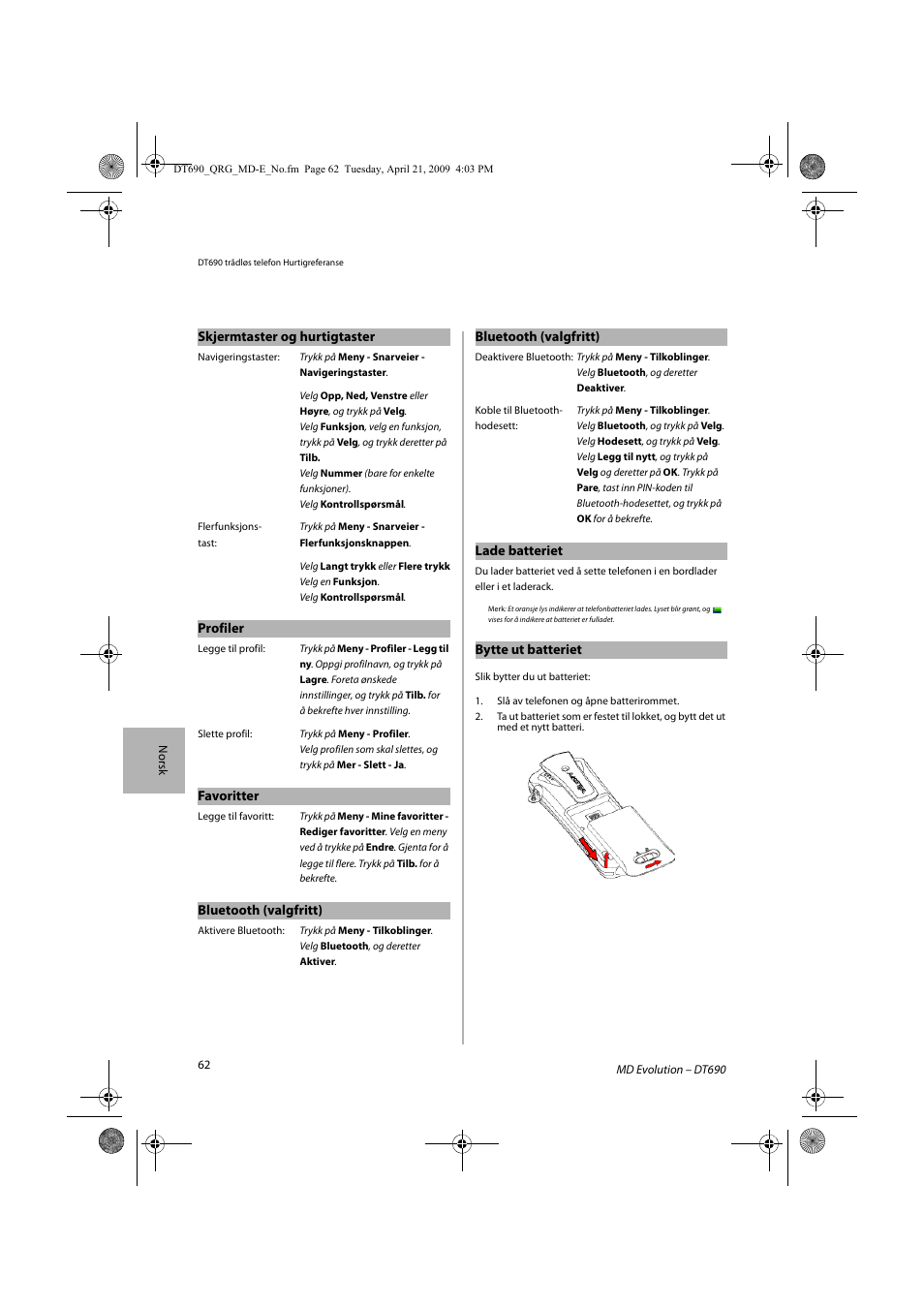 AASTRA DT690 for MD Evolution Quick Reference Guide User Manual | Page 62 / 80