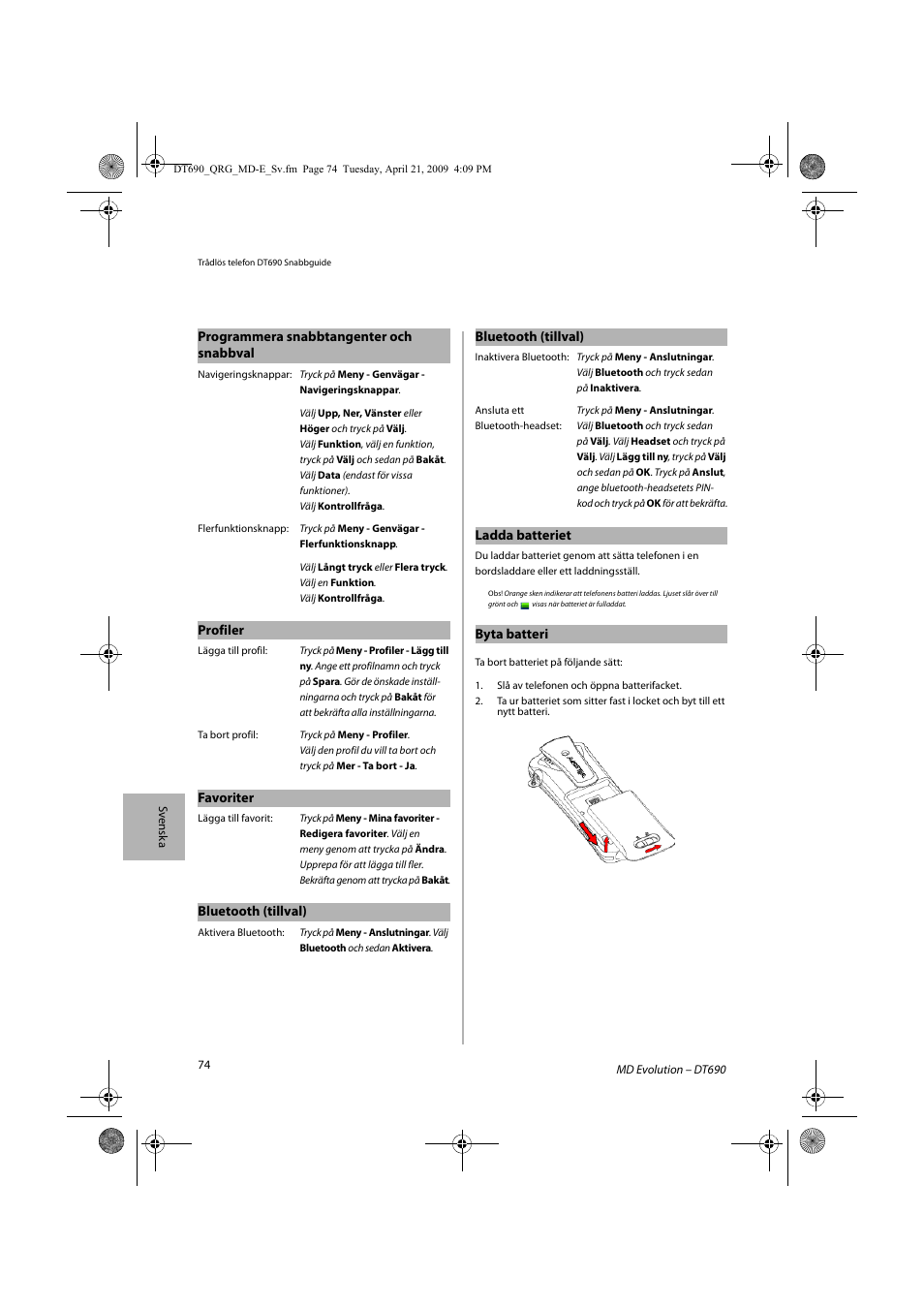 AASTRA DT690 for MD Evolution Quick Reference Guide User Manual | Page 74 / 80