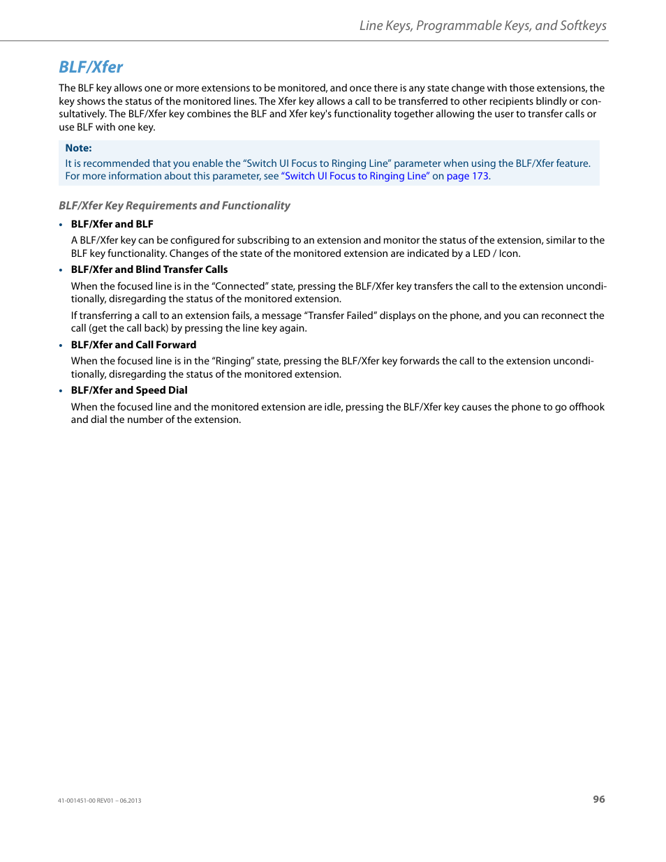 Blf/xfer, Blf/xfer key requirements and functionality, Line keys, programmable keys, and softkeys | AASTRA 6735i User Guide EN User Manual | Page 103 / 220