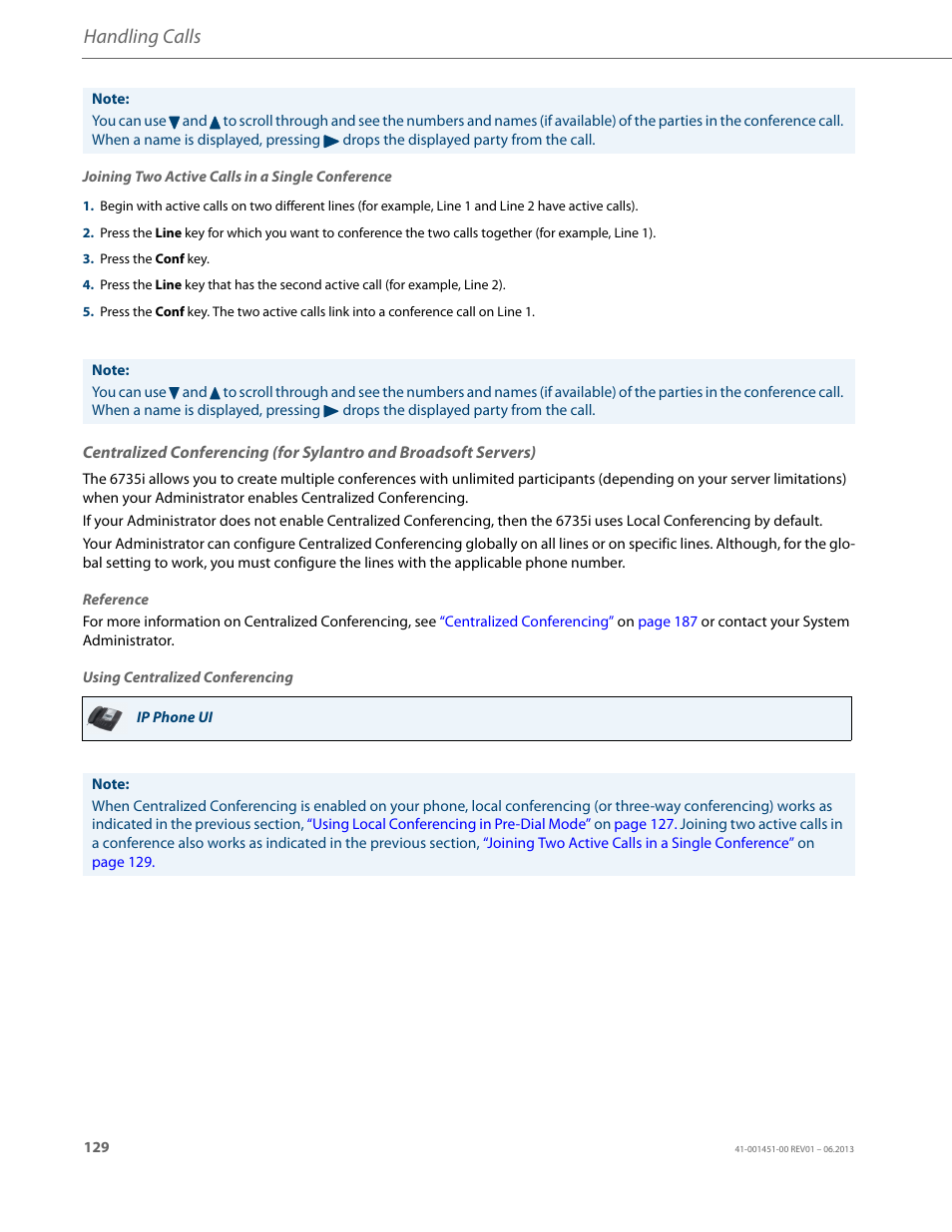 Handling calls | AASTRA 6735i User Guide EN User Manual | Page 136 / 220