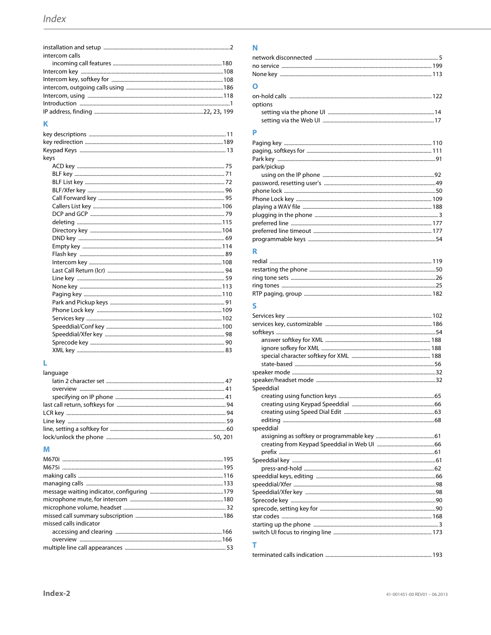 Index | AASTRA 6735i User Guide EN User Manual | Page 218 / 220