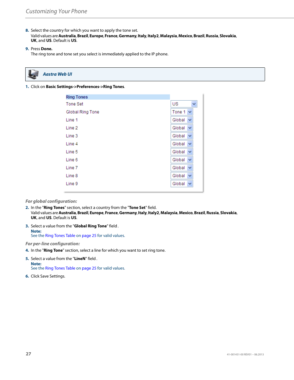 Customizing your phone | AASTRA 6735i User Guide EN User Manual | Page 34 / 220