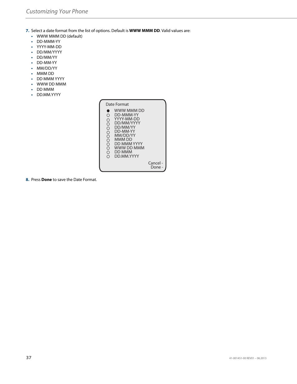 Customizing your phone | AASTRA 6735i User Guide EN User Manual | Page 44 / 220
