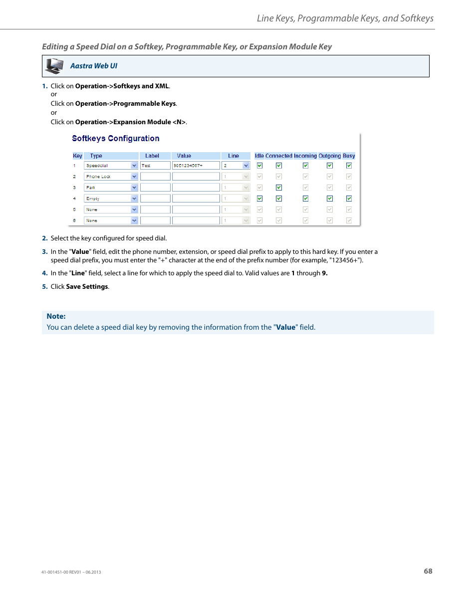 Line keys, programmable keys, and softkeys | AASTRA 6735i User Guide EN User Manual | Page 75 / 220