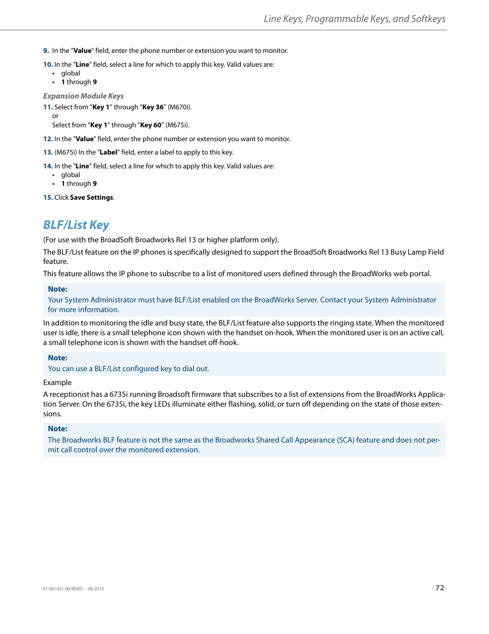 Blf/list key, Line keys, programmable keys, and softkeys | AASTRA 6735i User Guide EN User Manual | Page 79 / 220