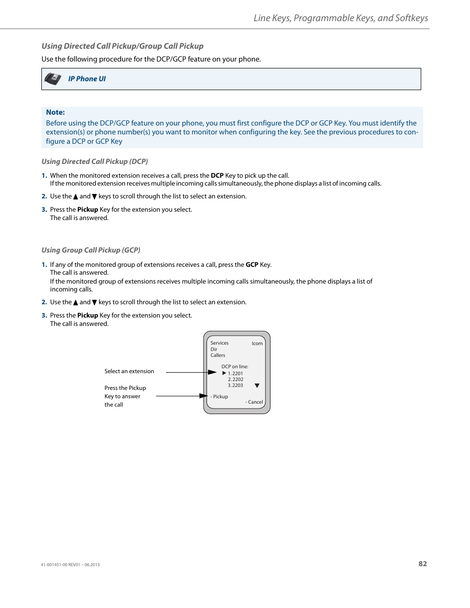 Using directed call pickup/group call pickup, Line keys, programmable keys, and softkeys | AASTRA 6735i User Guide EN User Manual | Page 89 / 220