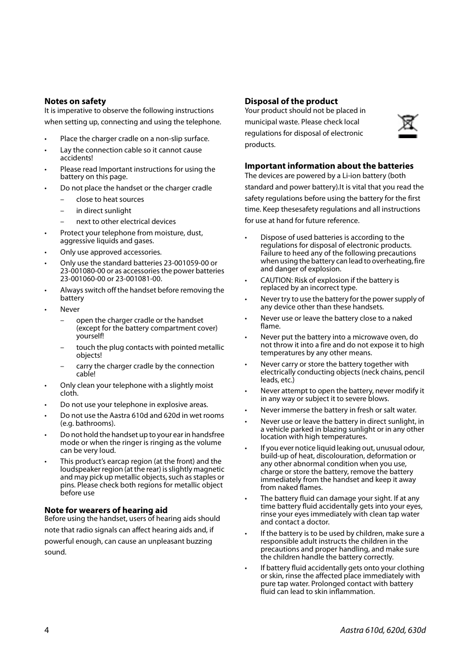 AASTRA 600d for SIP-DECT MX-ONE Quick User Guide EN User Manual | Page 4 / 19