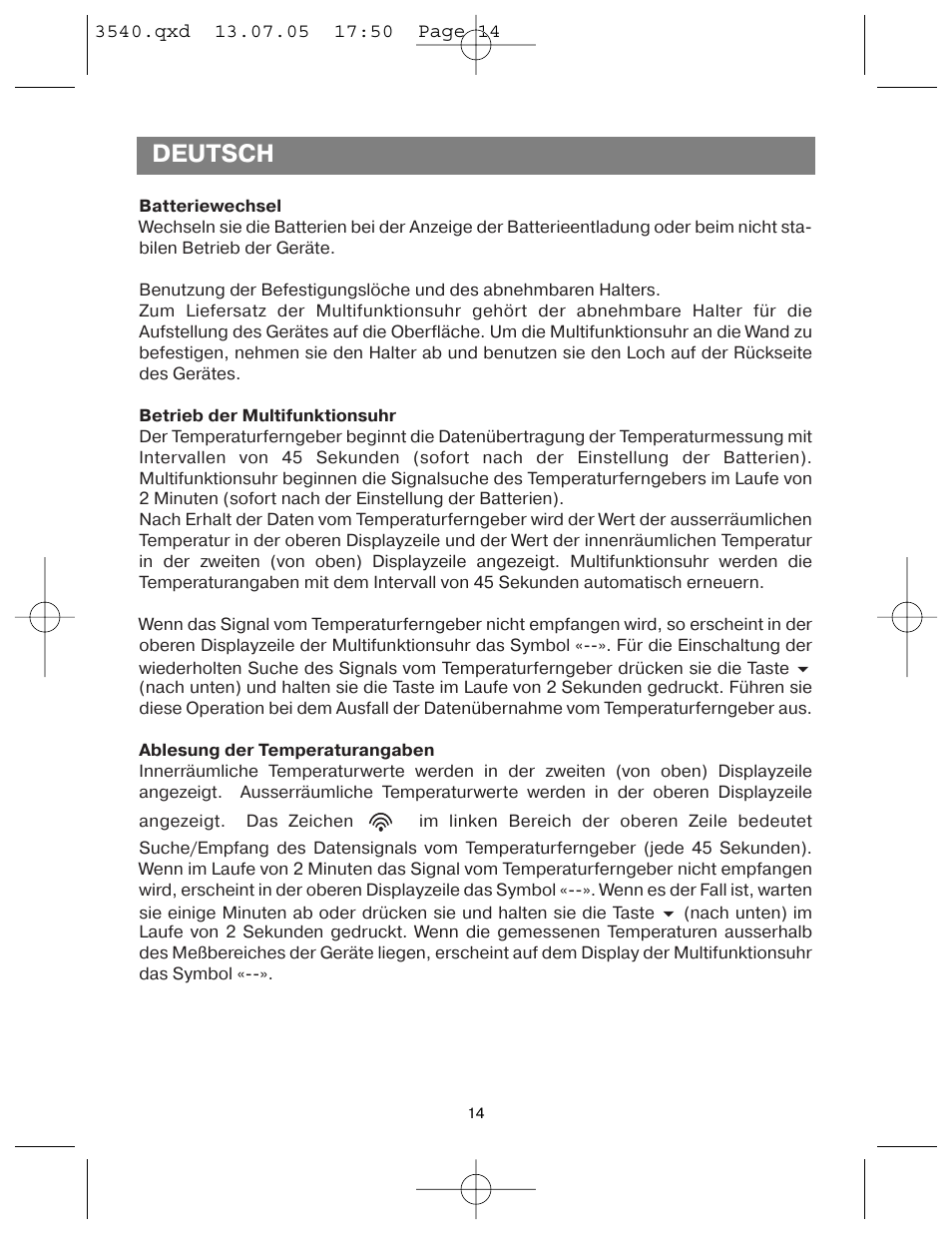 Deutsch | Vitek VT-3540 GY User Manual | Page 14 / 36