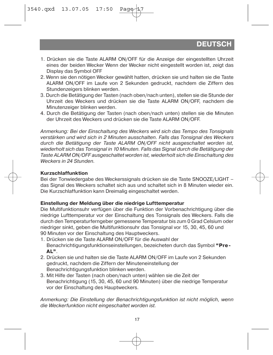 Deutsch | Vitek VT-3540 GY User Manual | Page 17 / 36