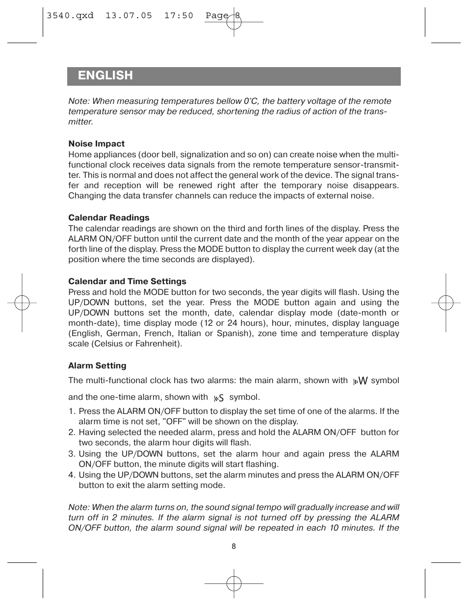 English | Vitek VT-3540 GY User Manual | Page 8 / 36