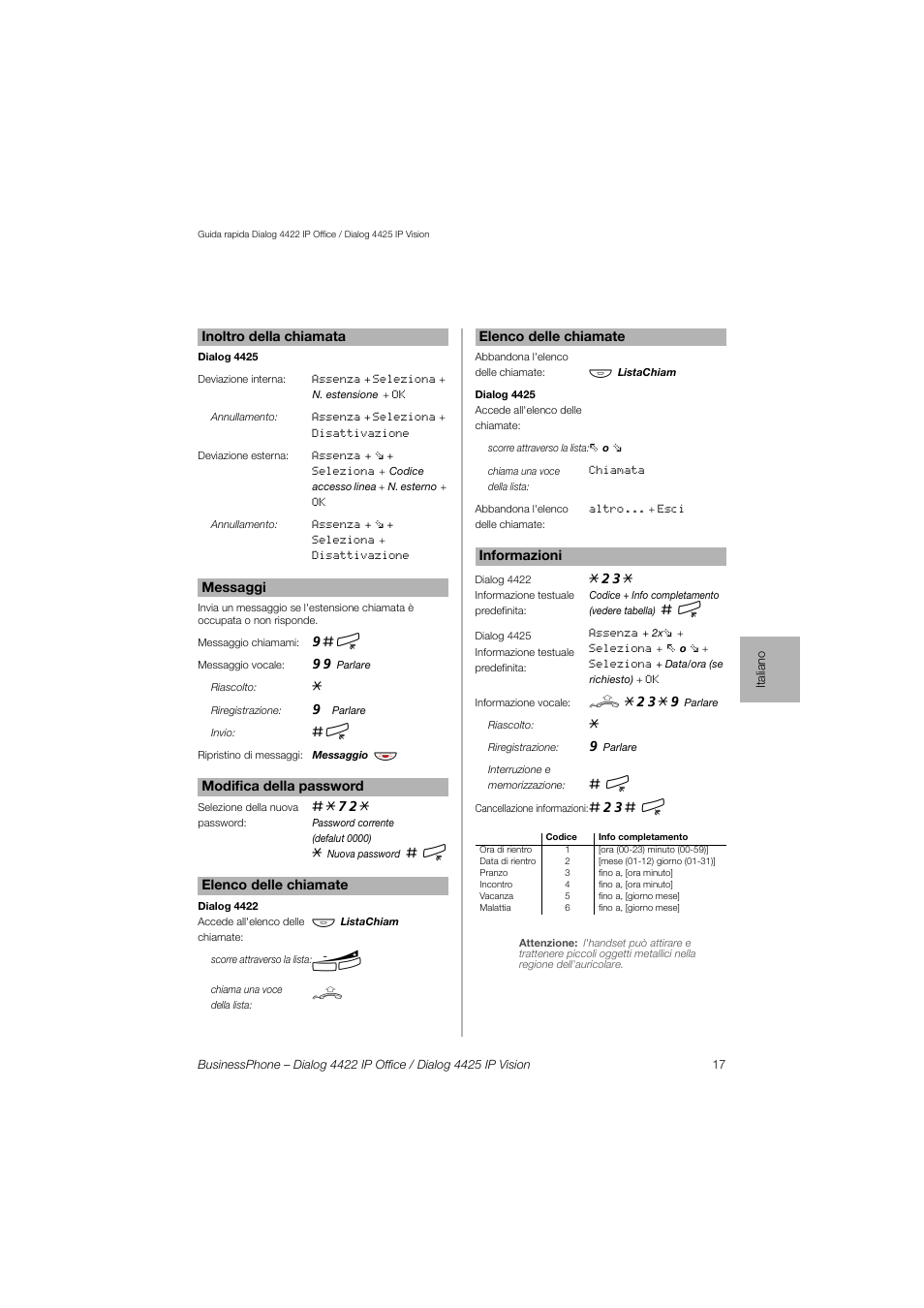 AASTRA 4425 IP Vision for BusinessPhone Quick Reference Guide User Manual | Page 17 / 40