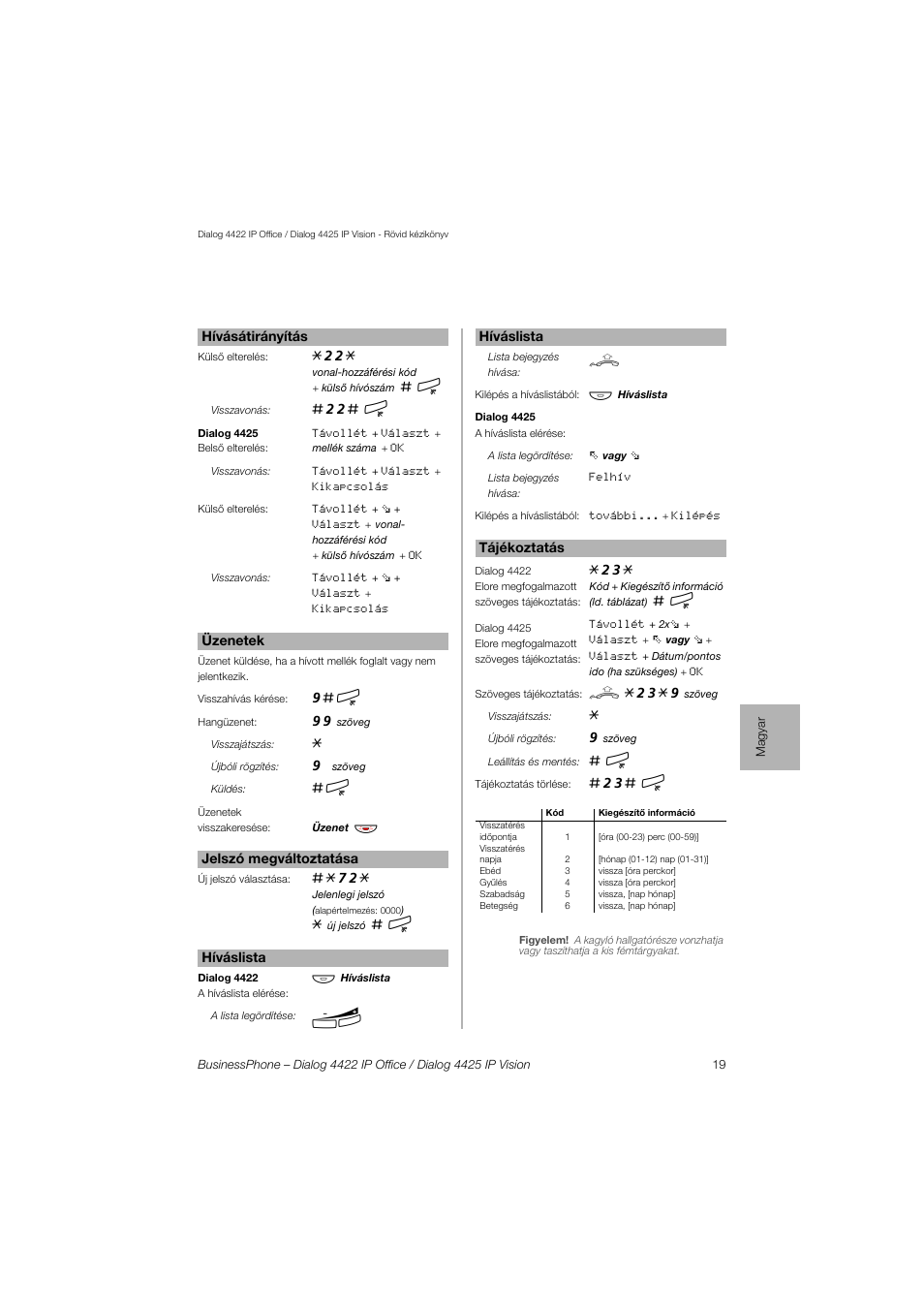 AASTRA 4425 IP Vision for BusinessPhone Quick Reference Guide User Manual | Page 19 / 40